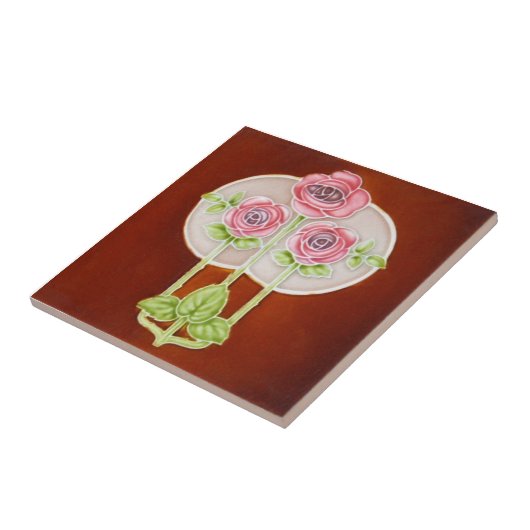 AN121アールヌーボーの再生のアンティークのタイル タイル (側面)