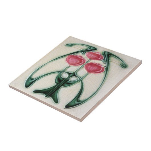 AN122アールヌーボーの再生のアンティークのタイル タイル (側面)