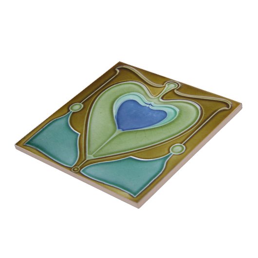 AN134アールヌーボーの再生のアンティークのタイル タイル (側面)