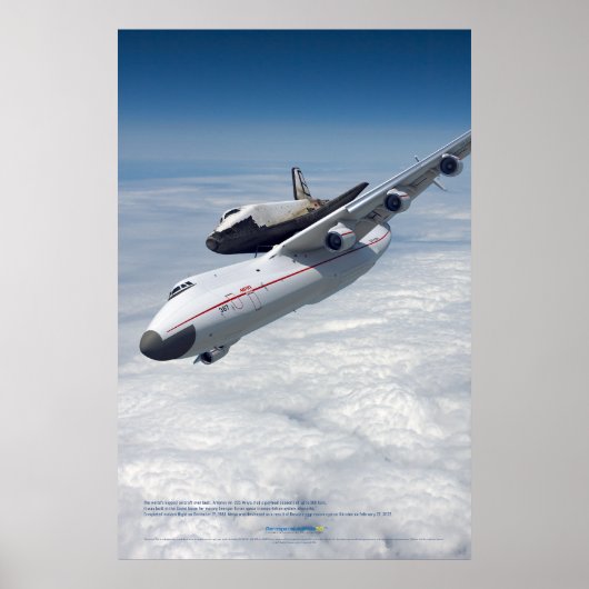 An-225 Mriya Plane with Buran Shuttle Poster ポスター (正面)