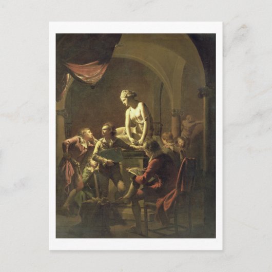 An Academy by Lamprapit, c.1768-69 (キャンバス上の油) ポストカード (正面)