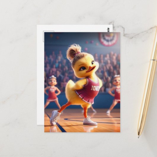 An adorable cheerleader duck ポストカード (正面/裏面インサイチュ)