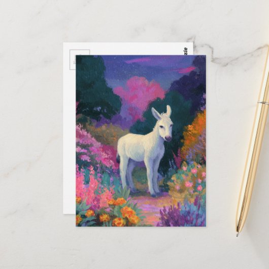 An Adorable Donkey Colorful ポストカード (正面/裏面インサイチュ)