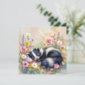 An Adorable Skunk Napping in Flowers (スタンド正面)