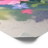 An Adorable Skunk Napping in Flowers and Quote ポスター (角)