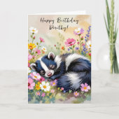 An Adorable Skunk Themed Personalized Birthday カード (正面)