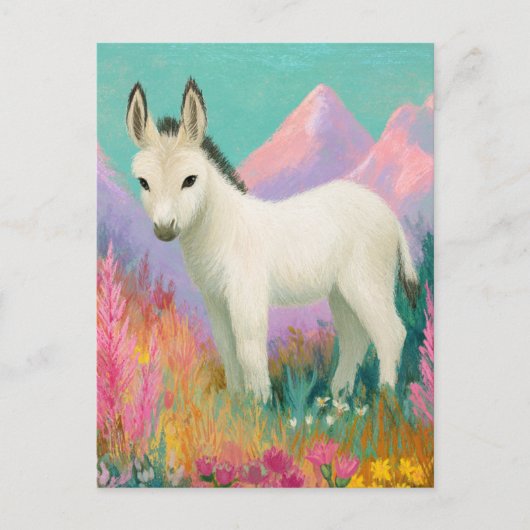 An Adorable White Donkey ポストカード (正面)