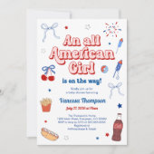 An All American Girl Baby Shower 招待状 (正面)