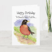 An American Robin Personality Birthday Fun Bird カード (正面)