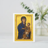 An Ancient Madonna and Child Holiday Christmas  ポストカード (スタンド正面)
