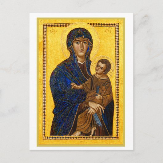 An Ancient Madonna and Child Holiday Christmas  ポストカード (正面)
