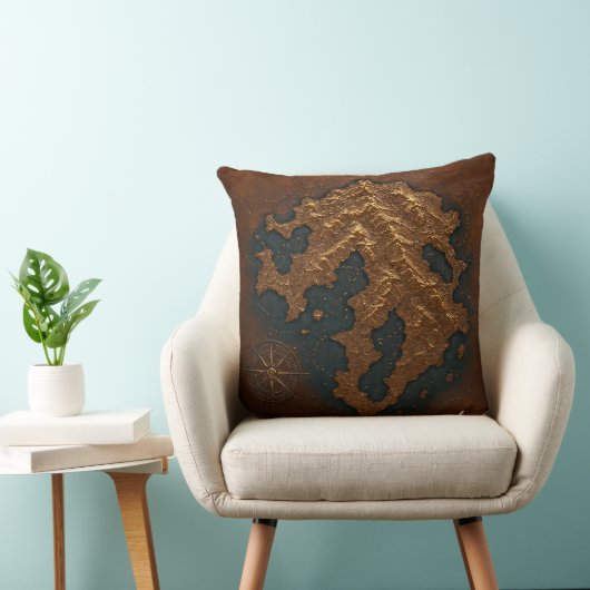 An ancient map of unknown continent  クッション (椅子)