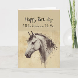 An Andalusian Horse Personality Birthday カード