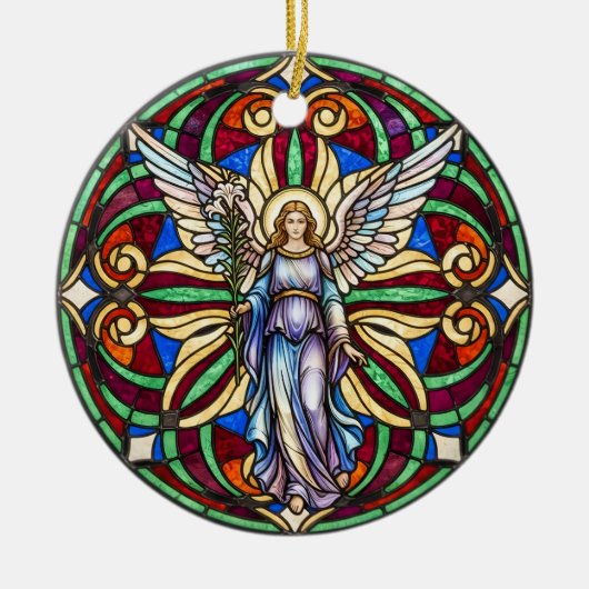 An Angel in Heaven Memorial Angel Lily  セラミックオーナメント (正面)