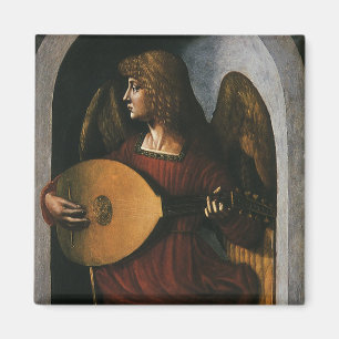 An Angel in Red with a Lute by Leonardo da Vinci マグネット