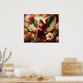 An Angel Sitting on a Tree Limb With Regal Wings ポスター (キッチン)