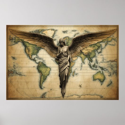 An Angel Watching Each Country on Earth on a Wall ポスター (正面)