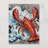 An Angry Maine Lobster Breaking Ice ポストカード (正面)
