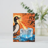 An Angry Minnesota Loon Melting Ice with lazer eye ポストカード (スタンド正面)
