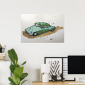 An antique 1950's era sedan ポスター (ホームオフィス)