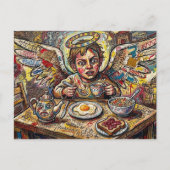 An anxious angel at breakfast ポストカード (正面)