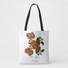 An Apple A Dayトレンディー緑葉枝エレガント トートバッグ