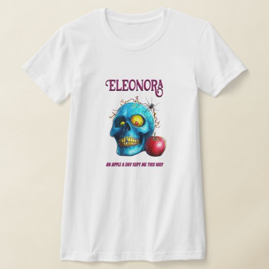 An Apple a Day 保 Me This Way Blueスカル Tシャツ (レイダウン)