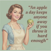 An Apple A Day Funny Sarcastic Retro Quote シール (正面)