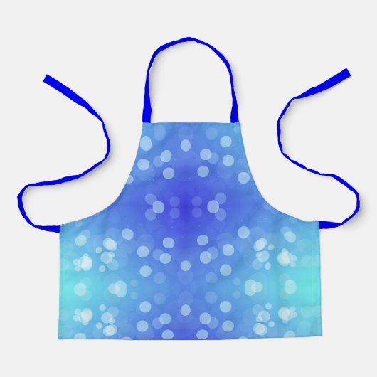 An apron with a blue and light blue polka dot  エプロン (正面)