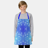 An apron with a blue and light blue polka dot  エプロン (着用した状態)