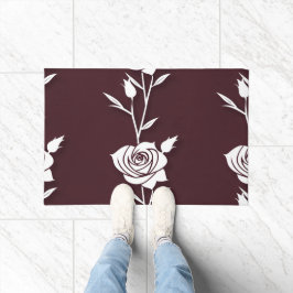 An Arrangement  Of Minimalist Single Line Roses  ドアマット