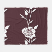 An Arrangement  Of Minimalist Single Line Roses  フリースブランケット (正面(横))