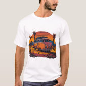 An artistic depiction of a retro VW bus Tシャツ (正面)
