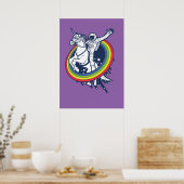 An astronaut riding a unicorn through a rainbow ポスター (キッチン)