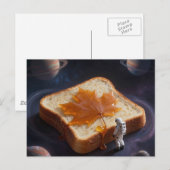An astronaut with a breakfast maple syrup bread ポストカード (正面/裏面)