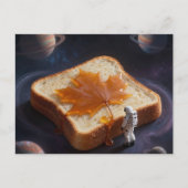 An astronaut with a breakfast maple syrup bread ポストカード (正面)