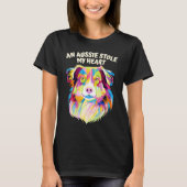An Aussie Stole My Heart Australian Shepherd Rescu Tシャツ (正面)