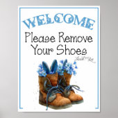 An Easter Please Remove Shoes Sign ポスター (正面)