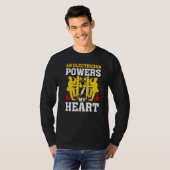 An Electrician Powers My Heart Electrician Men Tシャツ (正面フル)