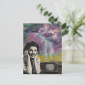 An electrifying retro style collage of a woman ポストカード (スタンド正面)