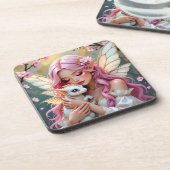 An Elegant Fairy and her Baby Dragon Personalized コースター (左側)