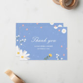 An elegant wedding in light blue with wildflowers. ノートカード (正面/裏面インサイチュ)