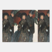 An elegantly dressed couple,Umbrella,Snow Old Time ラッピングペーパーシート (正面2)