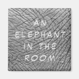 An elephant in the room skin photo with white text マグネット