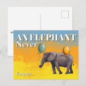 An Elephant Never Forgets Postcard ポストカード (正面/裏面)