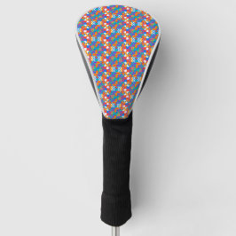 An image  a golf club head cover with a colorful ゴルフヘッドカバー