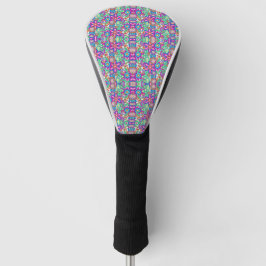 An image of a golf club headcover with a colorful  ゴルフヘッドカバー