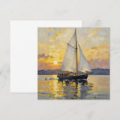 An Impasto Illustration of a Sailboat at Sunset (正面/裏面)