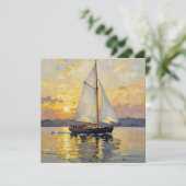 An Impasto Illustration of a Sailboat at Sunset (スタンド正面)