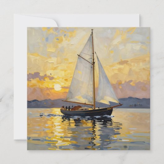 An Impasto Illustration of a Sailboat at Sunset (正面)